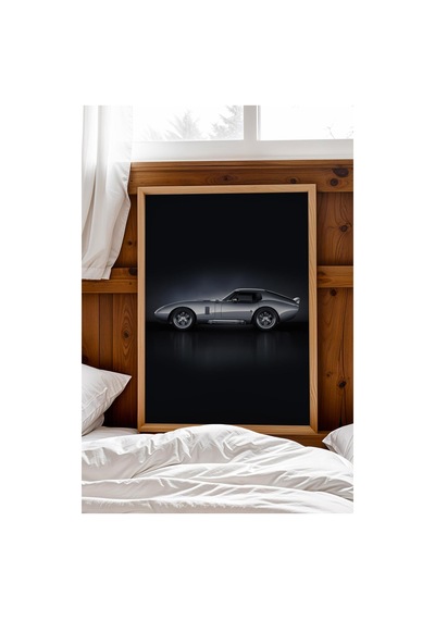 Saturn Shelby Cobra Daytona Coupe Çerçeveli Tablo Erkek Odası Ve Garaj Dekoru Classic Car Collection