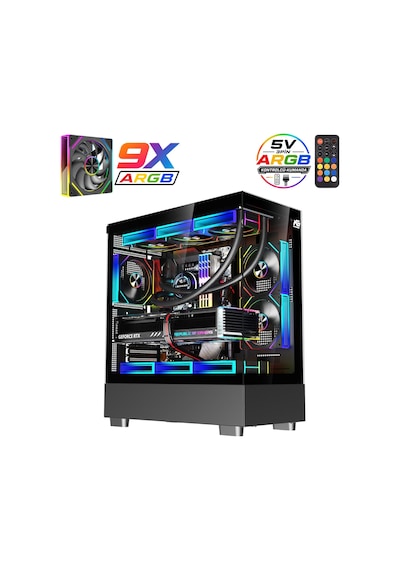 Orion Elite Xl 9x Argb Fan Kumanda Ve Kontrolcü Atx Boş Bilgisayar Kasası Siyah