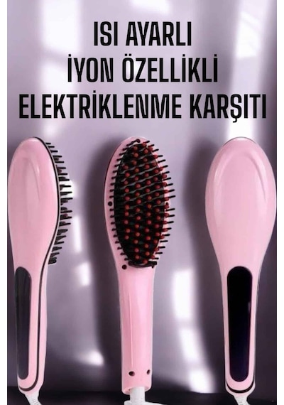 Zengemtx Fön Tarağı Saç Düzleştirici Sıkı Dişli Isı Ayarlı Elektriklenme Karşıtı