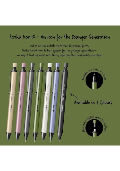 Scrikss Office Icon-x Metal Versatil 0.7 Mm Yeşil Genel