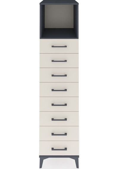 Kronos Dolap Tek Raflı 8 Çekmeceli 44x59x182 Antrasit-aytaşı Antrasit