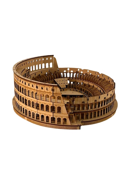 Roma Koloseumu Ahşap Maket Seti Dıy Miniatür Diorama Tarihi Mimari Koleksiyoner Modeli 458 Parça