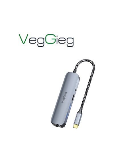 Veggieg Type-c Pd 100w 5 Portlu 4k 60hz Hdmı Gigabit Ethernet Usb 3.0 Çoklayıcı Hub