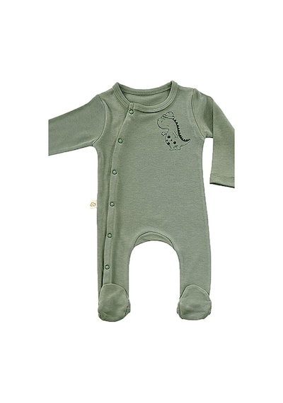 Tinylamb Cute Dino Organik Yenidoğan Bebek Seti - 3 Parça Haki Yeşil