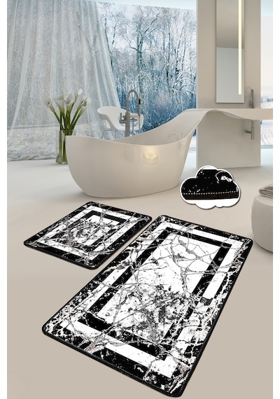 Marmor 2 Li Set Banyo Halısı Paspas Çok Renkli