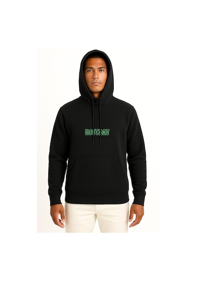 Bahriyeli Collection Kapüşonlu Hostage Yabancı Dizi Göğüs Baskılı Unisex Sweatshirt Siyah