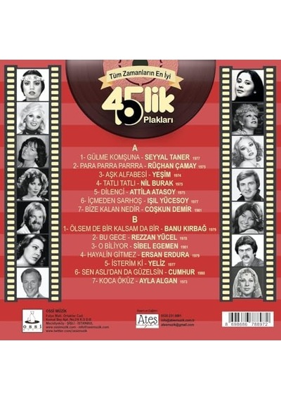 Tüm Zamanların En İyi 45&apos Lik Plakları Plak, Türk Pop Müziği Koleksiyonu, Vinyl