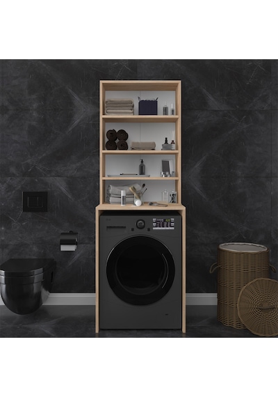 Asra Trend Çamaşır Makinesi Üstü Banyo Dolabı BD-04 %100 MDF 4 Katlı Organizer Raf Sonoma Meşe Asra Trend Çamaşır Makinesi Üstü Banyo Dolabı BD-04 %100 MDF 4 Katlı Organizer Raf Sonoma Meşe