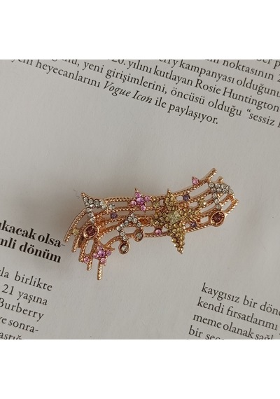 Lente Aksesuar Nota Broş-parlak Kristal Taşlı Nota Çizgisi Yaka İğnesi Çok Renkli