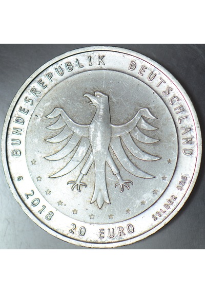 Almanya 20 Euro 2018 Gümüş Hatıra. 18 Gr. Çil.