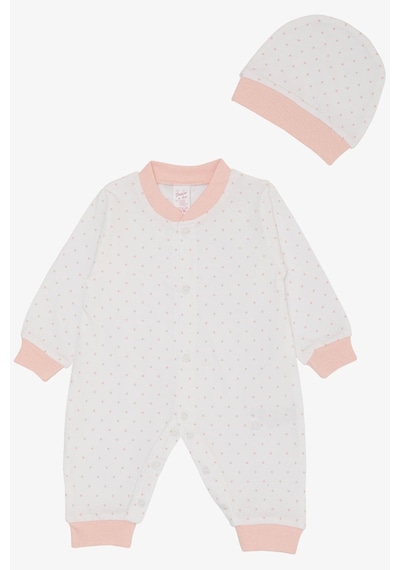 Breeze Kız Bebek Tulum Minik Puantiye Desenli 0-6 Ay, Beyaz-beyaz Beyaz