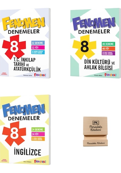 Fenomen Lgs 8. Sınıf İnkılap Din Ve İngilizce 3lü Deneme Seti + Telefon Standı