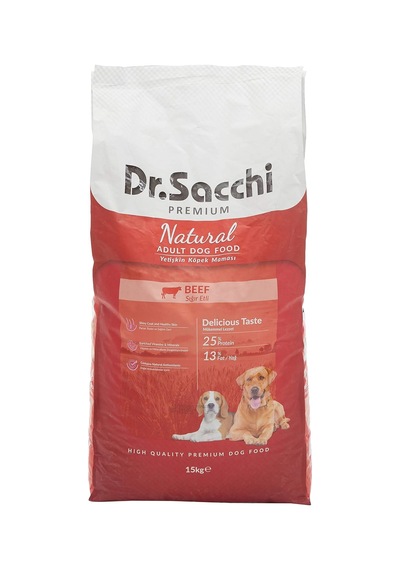 Premium Natural Kuru Köpek Maması, Sığır Etli, Yetişkin, 15 Kg