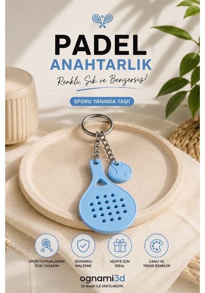 3d Baskı Padel Raketi Anahtarlık - Renk Seçenekli Mini Padel Anahtarlık 55055851