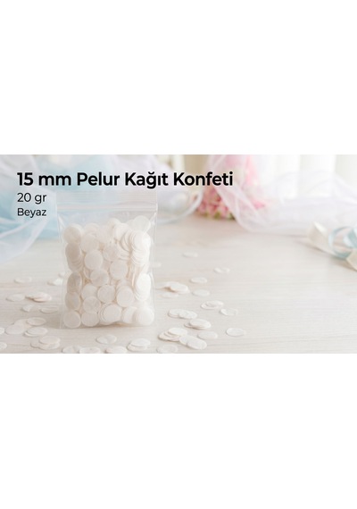 Beyaz Pelur Kağıt Konfeti, 15 Mm - 20 Gr, Parti, Düğün Ve Etkinlik Süsleme Konfetisi Tüm Yaşlar Beyaz Pelur Kağıt Konfeti, 15 Mm - 20 Gr, Parti, Düğün Ve Etkinlik Süsleme Konfetisi Tüm Yaşlar