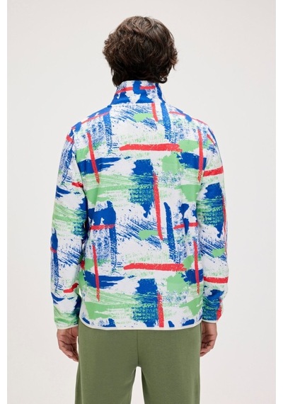 Bad Bear Full Zip Drew Polar Erkek Beyaz Dik Yaka Ceket Beyaz