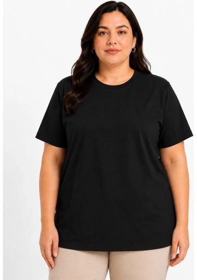 Wear Vexel Kadın Battal Big Size Basic Tişört Bisiklet Yaka Rahat Kalıp T-shirt - Siyah Çok Renkli Wear Vexel Kadın Battal Big Size Basic Tişört Bisiklet Yaka Rahat Kalıp T-shirt - Siyah Çok Renkli