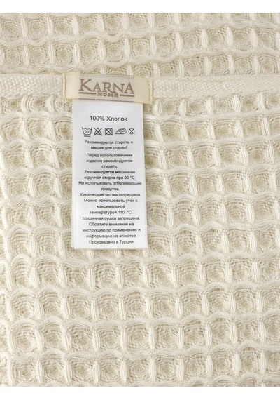 Karna Torshon Gofre Pamuklu Havlu Seti 70x140 Krem