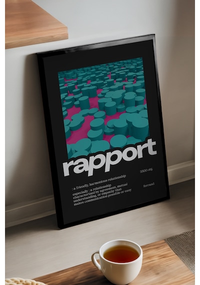 Rapport Siyah Ahşap Çerçeveli Poster, Dekoratif Hediyelik Duvar Tablosu