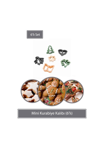 Mini Kurabiye Kalıbı 6 Lı Plastik Çok Renkli Diğer
