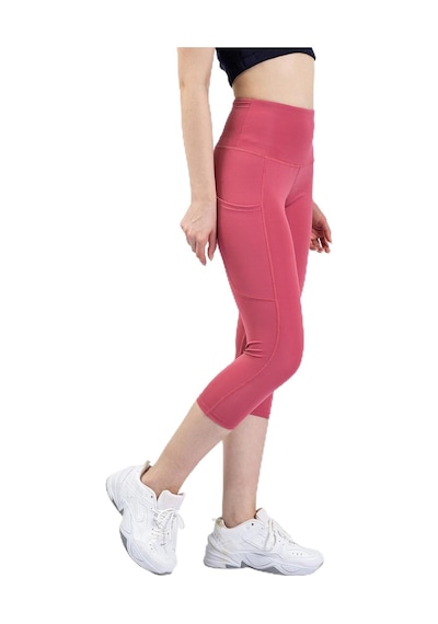 Snc Kadın Yüksek Bel Kapri Yoga Tayt, Polyester Spandeks, Toparlayıcı Özellikli, Cepli, Siyah, Spor Ve Günlük Kul Altın