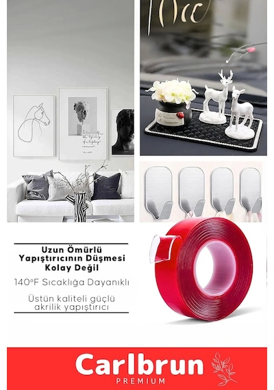 Premium Ekstra Güçlü Çok Amaçlı Çift Taraflı Tamir Dış Mekan Montaj 2mt Silikon Şeffaf Bant 2 Adet