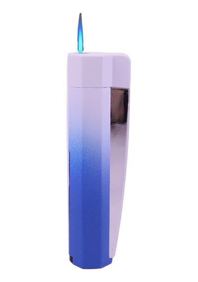 Metal Tek Torch Jet Alev Puro Çakmağı - Beyaz/lacivert Beyaz