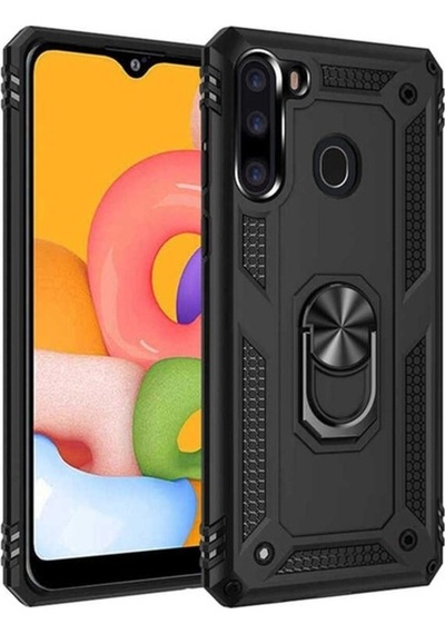 Samsung Uyumlu Galaxy A21 Kılıf Zore Vega Kapak Siyah