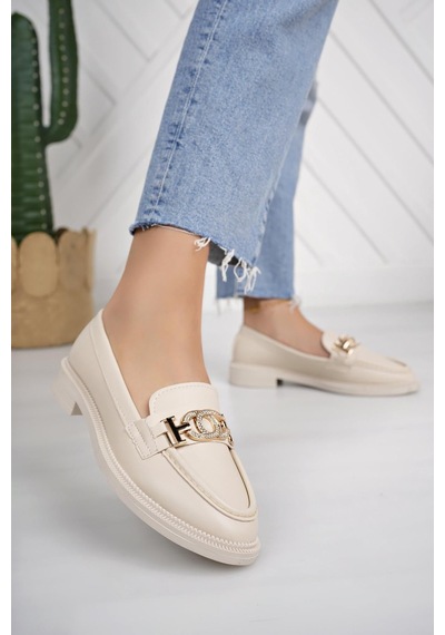 Nesilshoes Nesil Shoes Süha 254 Bej Anatomik Kadın Lofer