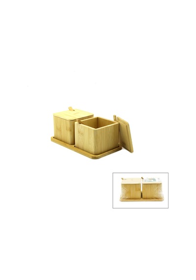 İbico İ22-322 Ahşap Bambu Baharatlık Ve Tuzluk 2'li Set