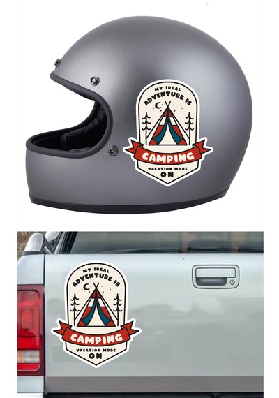 Kamp Sticker - 4x4 Off Road Adventure Camping Sticker - Araba Oto Motosiklet Karavan Sticker - 02178 10X8 Cm