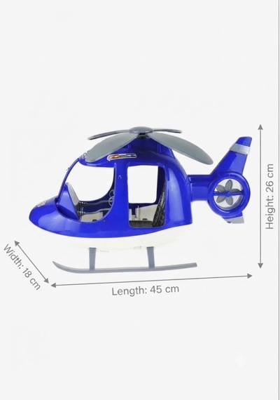 Geniş Kokpit Tasarımlı 45 Cm Polis Helikopteri Manuel Dönen Pervaneli Oyuncak Güvenlik Helikopteri