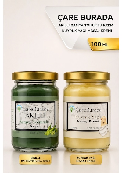 Çareburada Kuyruk Yağlı Krem 100 Ml +çareburada Akıllı Bamya Tohumlu Krem 100 Ml