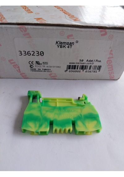 Klemsan 4mm Yay bağlantılı, iki iletkenli topraklama klemensi, Sa