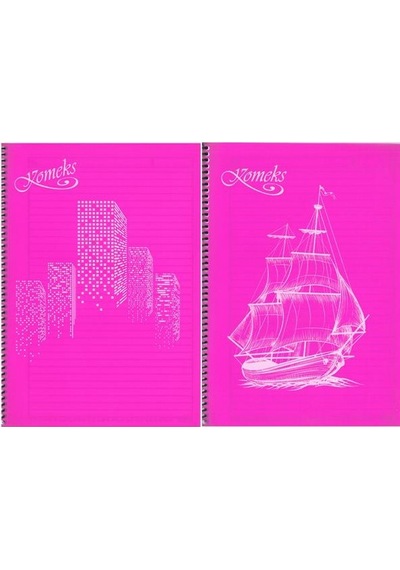 Komeks Spiralli Defter Plastik Kapak 96 Yp A4 Çizgili Pembe