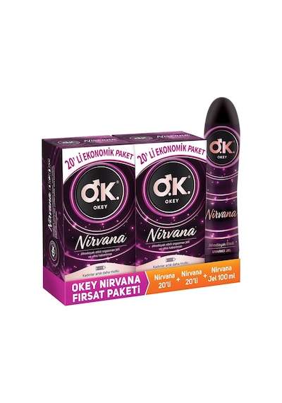 Nirvana Prezervatif 2 x 20'li + Nirvana Jel 100 ML