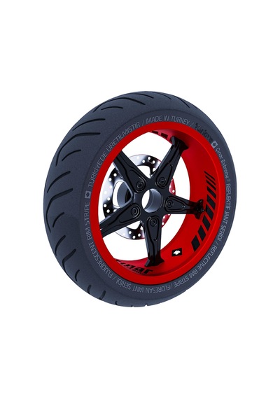 Moto Rider 4'lü Sticker Seti Jet Siyah İç Dış Jant Şeridi Kask Ve Çamurluk Çınar Extreme