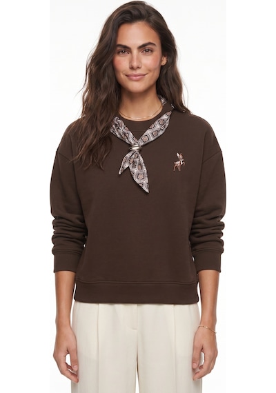 Onloox Kadın Acı Kahve Acı Kahve Üç İplik Şardonlu Pamuklu Oversize Ceylan Nakışlı Fular Detaylı Sweatshirt Acı Kahverengi Onloox Kadın Acı Kahve Acı Kahve Üç İplik Şardonlu Pamuklu Oversize Ceylan Nakışlı Fular Detaylı Sweatshirt Acı Kahverengi