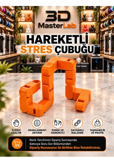 Hareketli Stres Çubuğu Katlanabilir Fidget Oyuncak Dönüşebilen Hareketli Stres Çubuğu