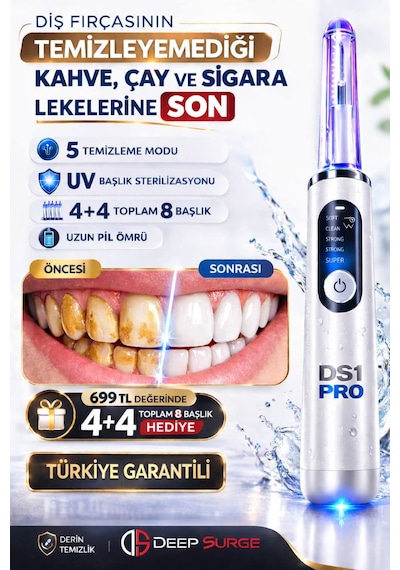 Deepsurge Şarj Edilebilir Diş Taşı Tartar ve Leke Temizleme Cihazı