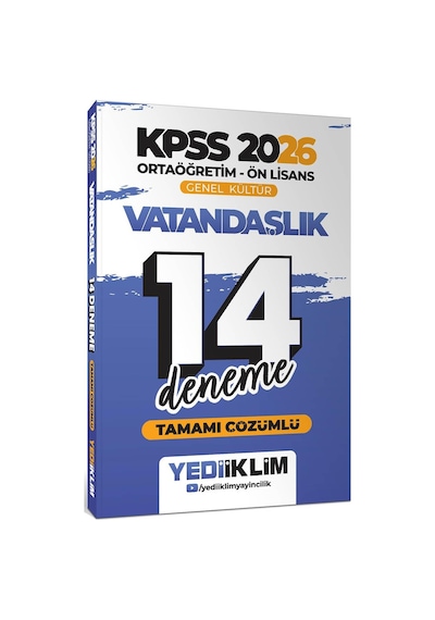 Yediiklim 2026 Kpss Ortaöğretim Ön Lisans Gy-gk 5 Li Tüm Dersler 14 Deneme Seti Tamamı Çözümlü