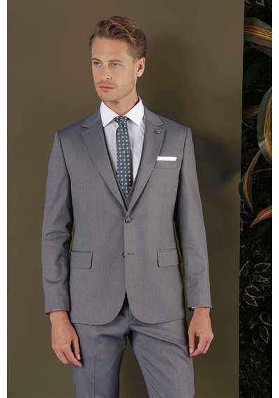 Efor Tk 877 Slim Fit Füme Klasik Takım Elbise Füme