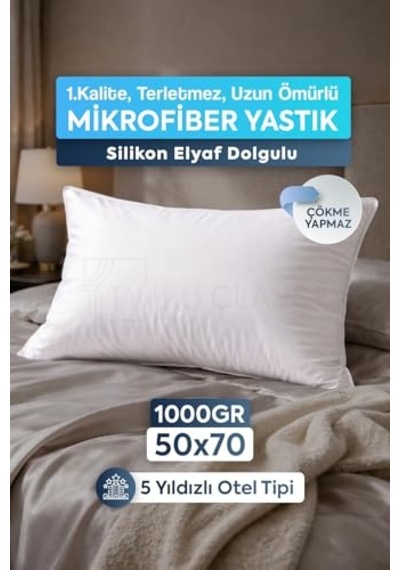 Elyaf Yastık 800 Gr 50x70 Yıkanabilir Silikon Yastık Çok Renkli