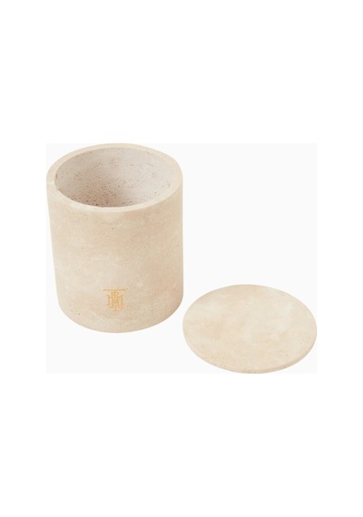 Montroi Travertine Candle Holder 280g Mum Uyumlu Traverten Mumluk Bej
