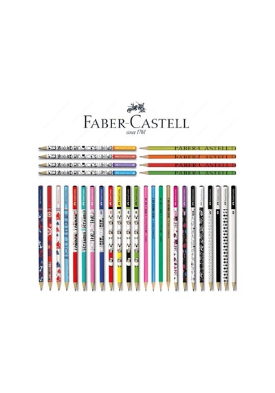Faber Castel Lüx Mercanlı Karışık Yuvarlak Kurşun Kalem 12 Ade Çok Renkli