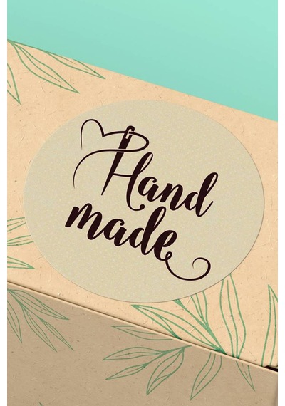 Kraft Hand Made El Yapımı Paketleme Sticker Etiket 3x3cm St2116 Çok Renkli