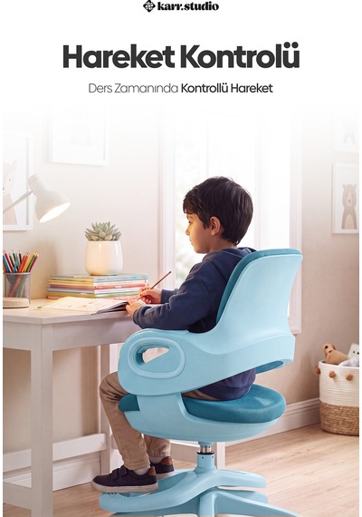 Olinda Ergonomik Çocuk Çalışma Koltuğu Mavi