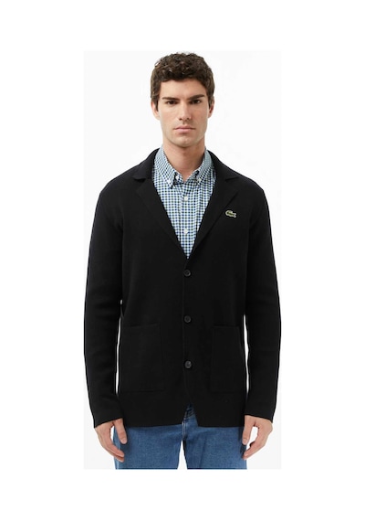 Lacoste Men's Classic Fit V Neck Cardigan Erkek Classic Fit V Yaka Triko Hırka Siyah Siyah