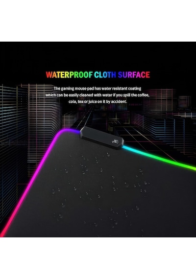 Rgb Led Gaming Mouse Pad 80x30 Xxl - 13 Renk Mod, Gaming Mousepad Işıklı, Oyuncu Büyük Keyboard Mouse Pad Kaymaz Us