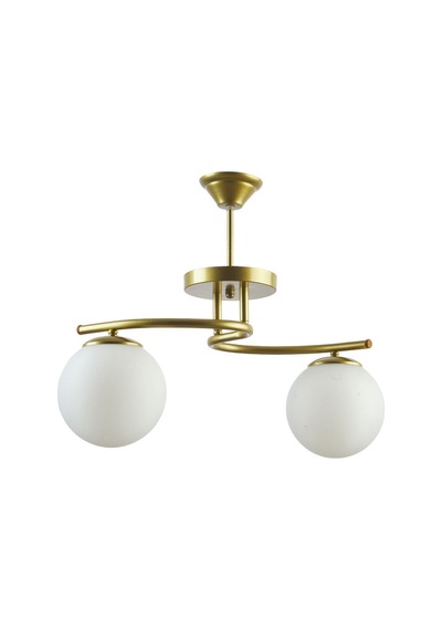 Linda Modern Salon - Mutfak - Yatak Odası Kapalı Globe Camlı Ikili Avize Gold Gold